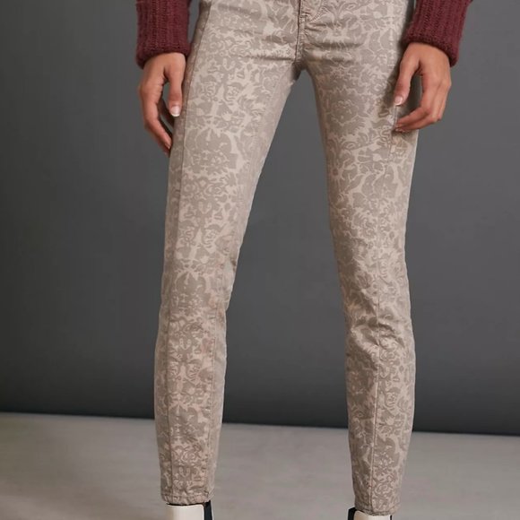 Anthropologie Pilcro Flocked High-Rise Jean Pants Floral Design Size 30 - Picture 3 of 8